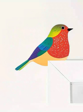 木质小鸟门框门角装饰摆件