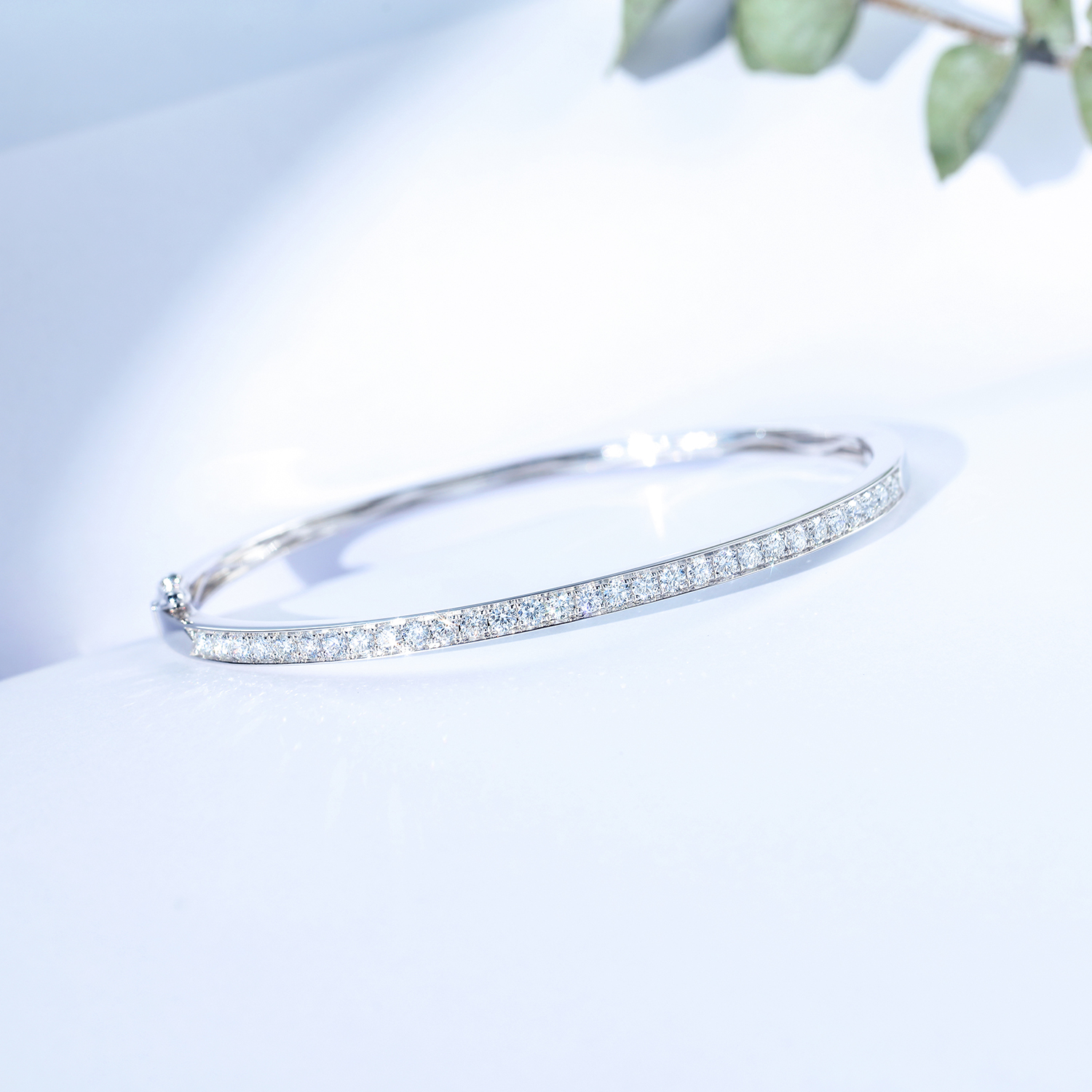 Tiffany & Co蒂芙尼手镯女士925银钻石镶嵌手镯 正品实拍 高清细节图-1-6TU