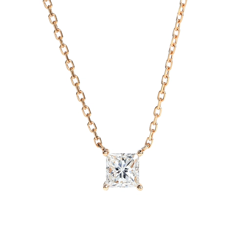 Бриллиантовая платиновая подвеска для принцессы, цепочка до ключиц, с драгоценным камнем, 18 карат