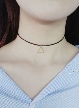 项圈几何三角形锁骨链金泰妍同款
