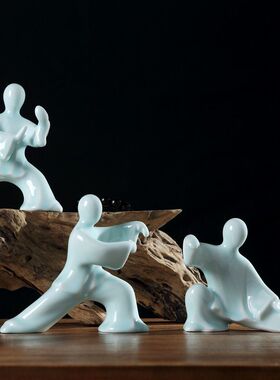 新中式风人物陶瓷功夫工艺礼品