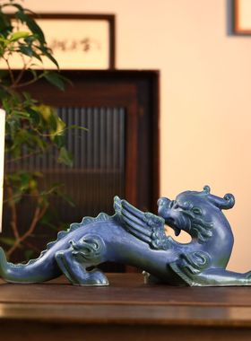 陶瓷生肖龙中式创意龙摆件招财