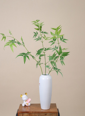 仿真竹子竹叶假花细竹毛竹枝条绿植插花花艺配材摄影婚庆道具橱窗