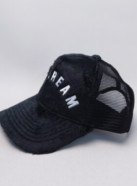 ICECREAM Spring '25 FUR TRUCKER CAP -BBC黑色绒毛货车帽卡车帽