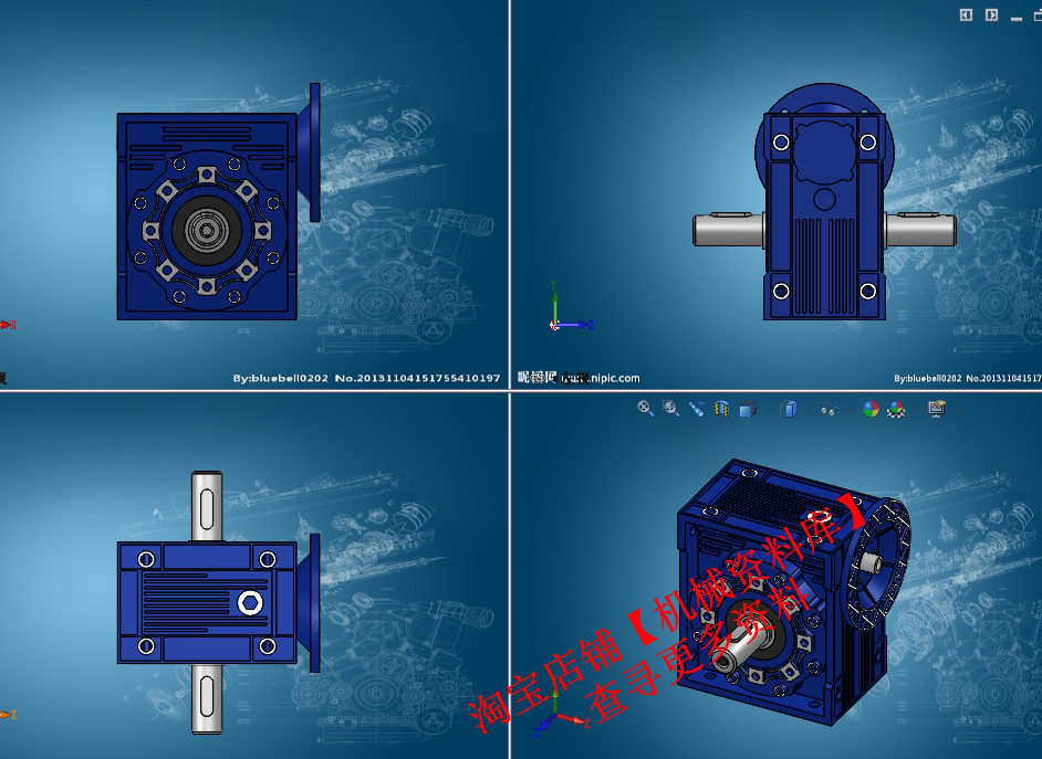 NMRV 全系列蜗轮蜗杆减速机sw三维图纸档3D模型【A17】 - 图1