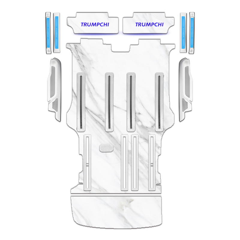 适用广汽传祺E8/M8宗师/E9航空铝地板改装大理石纹无轨脚垫配件-图3