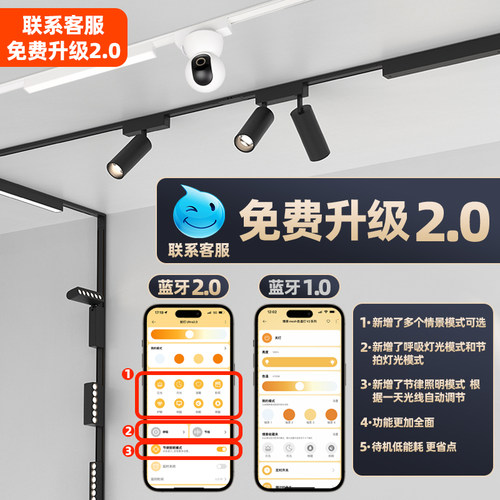 2025新款超薄明装轨道灯已接入米家APP智能客厅无主灯led餐厅吊灯 - 图0