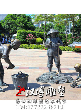 玻璃钢户外景观人物雕塑