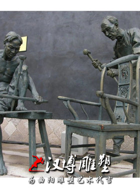 古代人物民俗文化雕塑摆件