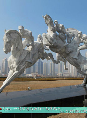 广场不锈钢抽象风厂家人物雕塑