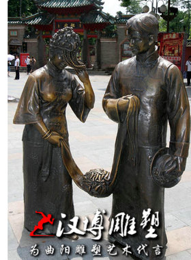 玻璃钢人物商业街爱情主题雕塑