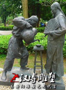 茶馆商业风民俗玻璃钢小品雕塑