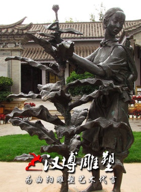 玻璃钢商业街民俗人物雕塑