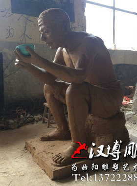 玻璃钢吃火锅园林景观主题雕塑