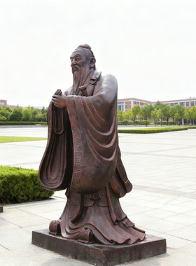 落地孔夫子校园人物雕塑玻璃钢