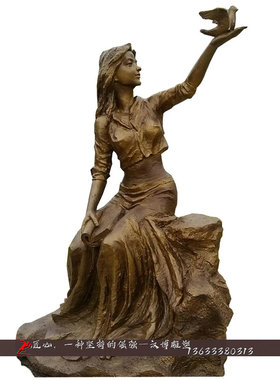 玻璃钢户外古代景观人像雕塑