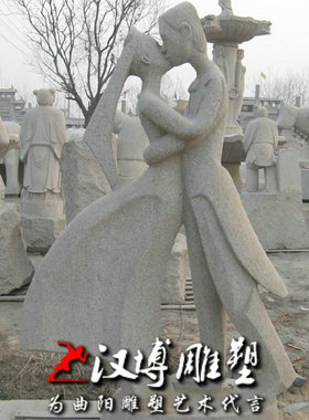 抽象人物骑自行车商业街雕塑小品