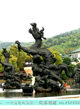 玻璃钢盘龙广场园林大型定制铸铜