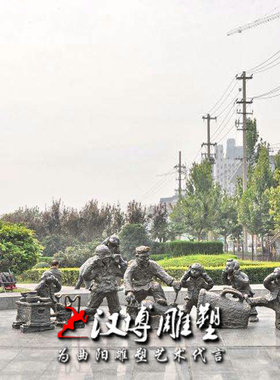 玻璃钢人物民间商业街铜雕