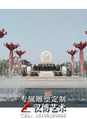 古代玻璃钢景观园林人物雕塑