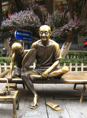 玻璃钢民俗小吃街人物雕塑