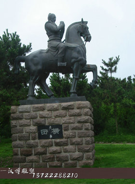 古代士兵骑马园林大型人物雕塑