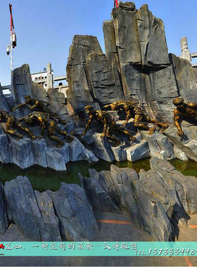 定制公园文化商业街民间纤夫雕塑