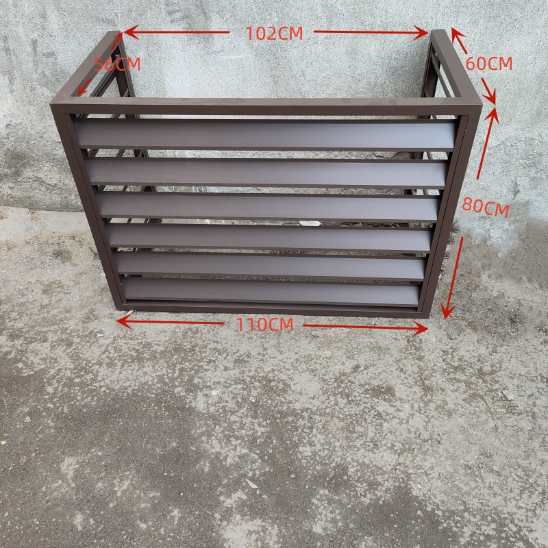 家用定做尺寸护栏成都工厂直销防雨格栅铝百叶窗不锈钢空调外机罩-图2