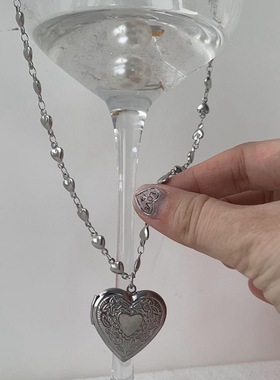 BKP曼谷公园「心之盒」韩国小众ins爱心翻盖雕花项链做旧复古百搭