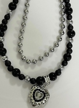 BKP曼谷公园「镂空心」韩国小众设计ins双层复古镂空爱心项链女