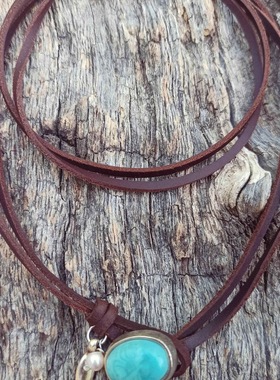 BKP曼谷公园「湖水蓝」波西米亚绿松石项链复古vintage多层choker