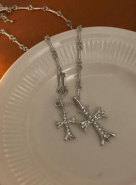 BKP欧美复古小众双十字架项链