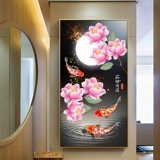 Flower Hao Moon Cross Emlemprodery 2022 Новая вышивка популярная подъемная крыльцо Вертикальное издание