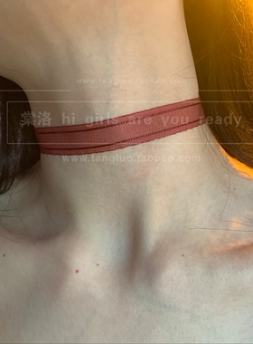 棠洛 微透网纱暗红choker颈链女性感辣妹风简约项圈氛围感锁骨链