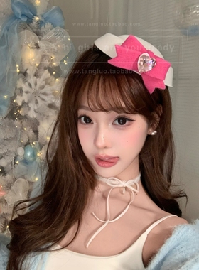 氛围感ing纯欲蝴蝶结choker颈链女贴肤布艺锁骨链甜美项圈2026潮