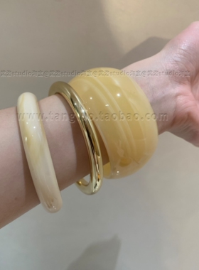 clean girl 米黄晕染3只装手镯女小众夸张叠戴手环辣妹配饰2026潮