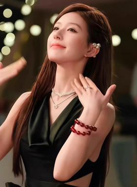 「许我耀眼」许妍同款10mm双圈天然红玛瑙手串赵露思款手串显白潮