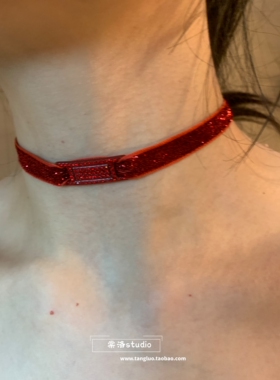 棠洛 原创红色系列choker颈链女甜酷辣妹项圈显白锁骨链小众个性