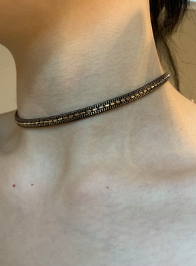 美拉德皮革choker合集~亚系辣妹可调节细款短颈圈绕脖颈带2026新