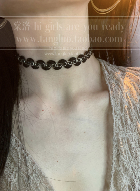 棠洛 小香风波浪金丝带choker项圈秋冬绒布颈链高级感细款锁骨链