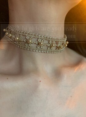 棠洛手作款金色钉珠波浪choker颈链女小众复古废土风锁骨链2026潮