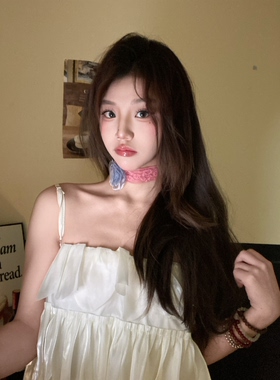 「春日昭和」粉透蕾丝choker颈链女侧边花朵项圈锁骨链小众度假风