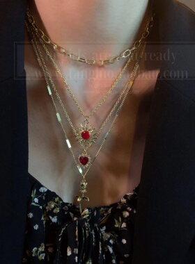 楼兰少女~一条多层项链金色叠戴