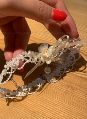 棠洛白色系美神蕾丝choker颈链女小众纯欲感系带项圈百搭颈带2026