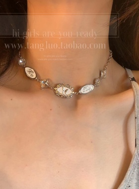 多元素滴釉蝴蝶白色项链女