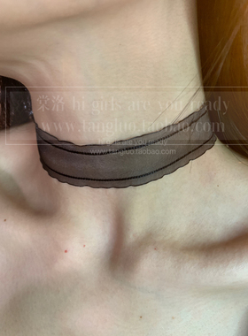 棠洛 微透黑色蕾丝choker颈链女小众辣妹风项圈高级感贴肤锁骨链