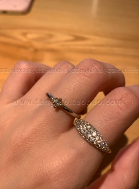 棠洛 咖金色满锆开口戒女小众轻奢叠戴指环欧美ins风戒圈2026爆款