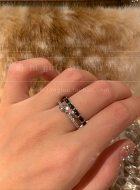 棠洛 编织皮革双层蝴蝶结戒指女个性百搭食指戒指高级感2026爆款