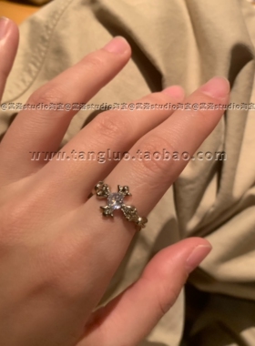 浅钛金欧美ins风戒指女小众个性食指戒指叠戴高级感指环2026爆款