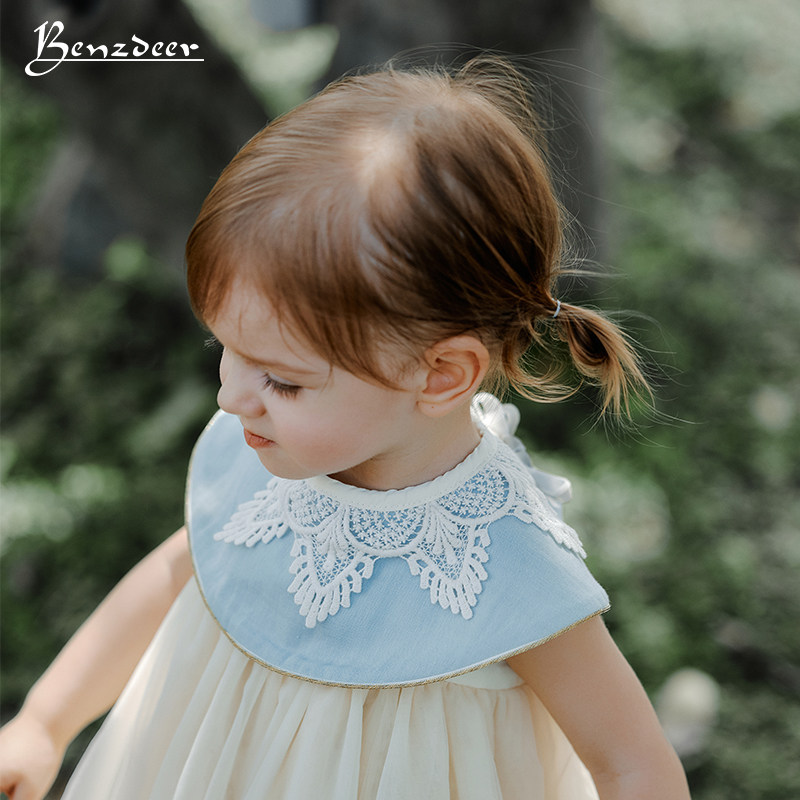 韩国benzdeer本驰鹿 婴女童口水巾婴儿围嘴宝宝礼物蕾丝围兜淑女,淘宝优惠券,粉丝福利购,淘宝优惠卷